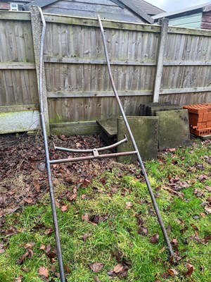 Lot 207 - Pair of steel shafts complete with swingletree, 3m long