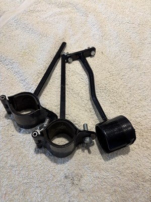 Lot 221 - Bennington black lamp holders including real lamp holder