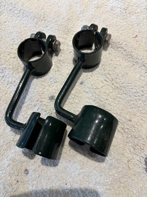 Lot 222 - Bennington green lamp holders