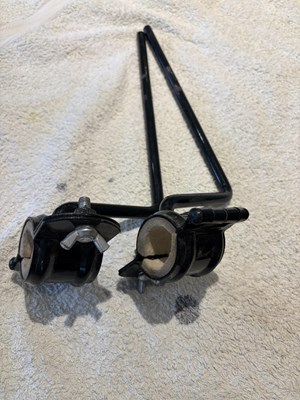 Lot 223 - Bennington black lamp holders