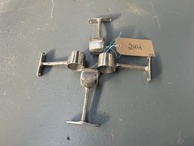 Lot 244 - Two pairs of white metal lamp brackets