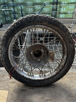 Lot 283 - Three stud wire wheel and tyre