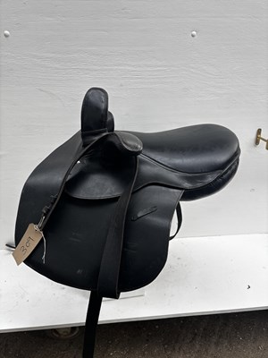 Lot 309 - Black leather side saddle