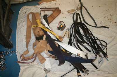 Lot 313 - Quantity of stirrups, leathers and girths