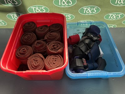 Lot 339 - Seven sets of travel boots together with a quantity of bandages