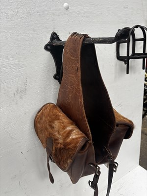 Lot 346 - Leather panniers. This lot carries VAT.
