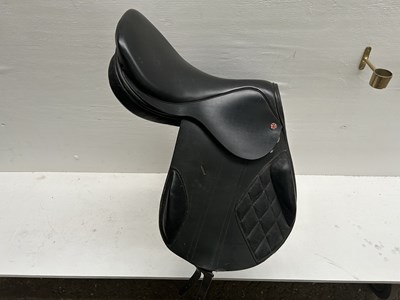 Lot 349 - 17.5" black leather saddle. This lot carries VAT.