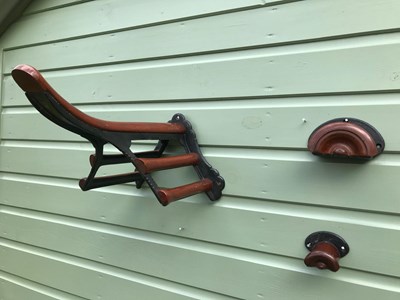 Lot 361 - Musgrave of Belfast riding saddle, bridle and rein racks