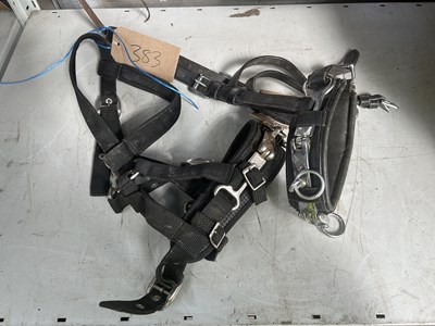 Lot 383 - Two black and white metal breaking cavessons