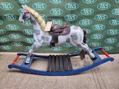 Lot 505 - Rocking Horse with saddle, measuring 4ft long, 31" high, 13.5" wide.