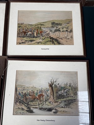 Lot 506 - Four framed prints; Bellows to Mend; The Trains Are Coming; Hare Hunting Extraordinary; Running The Rail