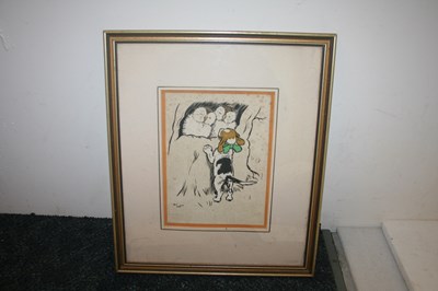 Lot 527 - Picture of a dog by Cecil Aldin, 18"x15"