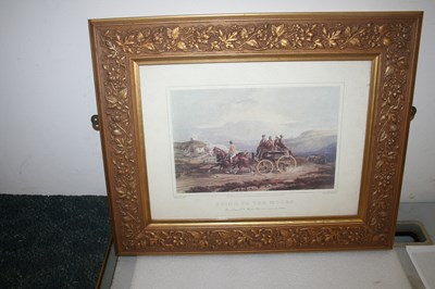 Lot 543 - Coloured engraving published by Fores of a painting 'Going to the Moors'