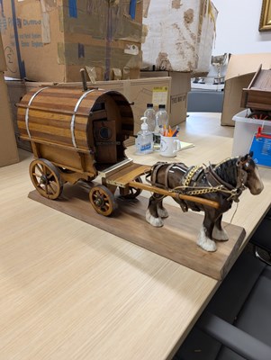 Lot 586 - Model of a Romany cart with model horse
