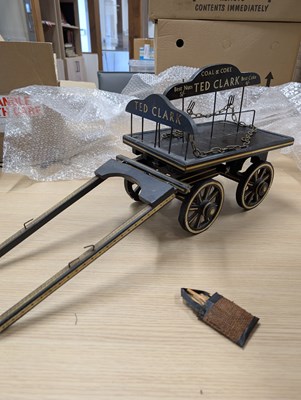 Lot 587 - Model of a coal cart signed Coal & Coke, Ted Clark