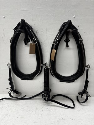Lot 652 - Two black and white metal 22" collars. This lot carries VAT.