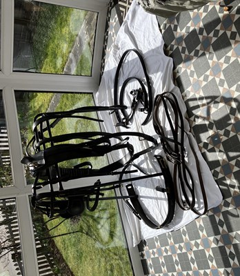 Lot 667 - Set of black English leather breast collar harness