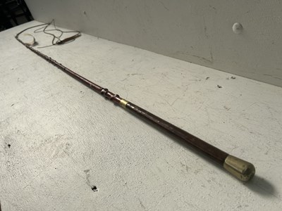 Lot 699 - Holly whip by Whippy of London with brass ferrule and butt