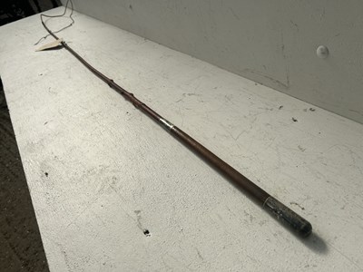 Lot 703 - Whip with leather handle made by Schomberg of London, 1897