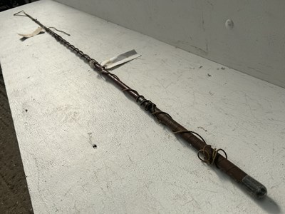 Lot 706 - Holly whip, silver ferrule engraved letter 'A' and a Baron's coronet, hallmarked London 1914
