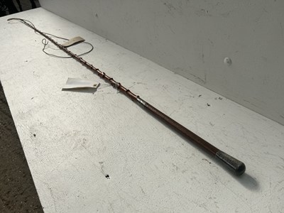Lot 707 - Silver mounted team whip by Swaine & Adeney, engraved with the Spencer Crest, hallmarked London 1897