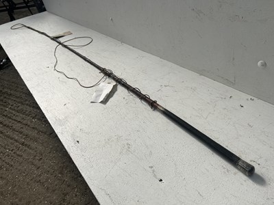 Lot 709 - Holly whip, previously blackened, with silver butt hallmarked Birmingham 1882