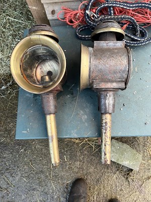 Lot 715 - Pair of original lamps in need of some restoration