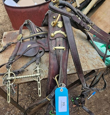 Lot 725 - Cob size brown leather driving harness
