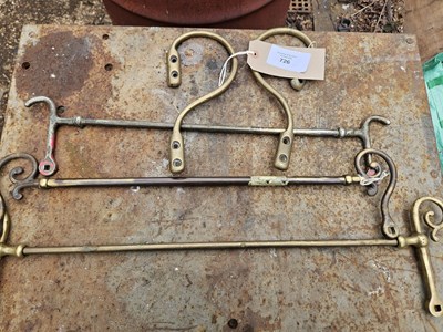 Lot 726 - Assorted brass rein rails