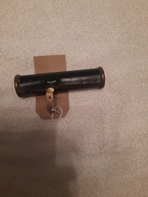 Lot 827 - Leather and brass whip holder