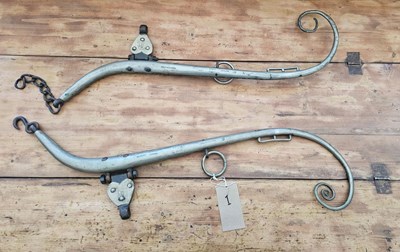 Lot 848 - Pair of nickel ram's horn hames