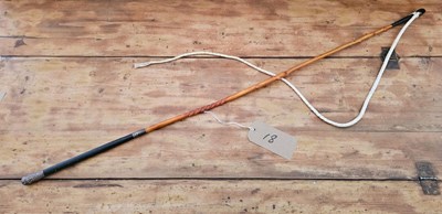 Lot 865 - Holly dealer's whip with ornate silver ferrules