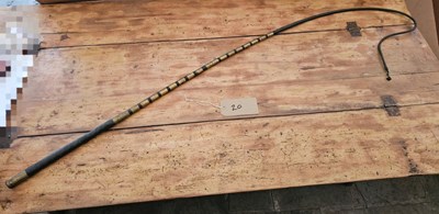 Lot 867 - Whip made by Crawley of Peterborough with 18 brass ferrules