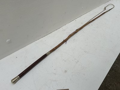 Lot 886 - Holly whip with plaited thong and butt stamped Edward Goddard Limited, Made in England