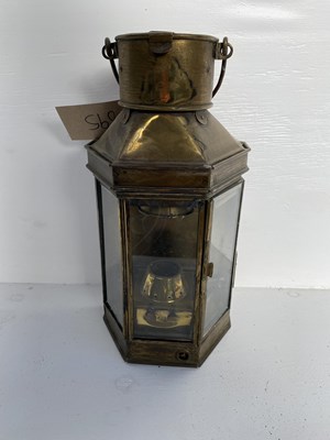 Lot 895 - Brass five sided lantern by EL Griffiths & Sons Ltd, Birmingham, 1929