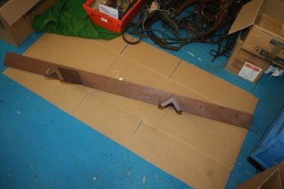 Lot 932 - Wall-mounted antique wooden harness / saddle rack