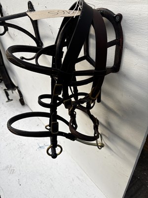 Lot 965 - Two brown English leather pony in-hand bridles
