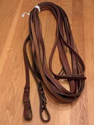 Lot 971 - Horse tandem leader reins with folded hand parts by John McDonald
