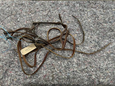 Lot 982 - South American type bridle with brown rolled leather and long shafted bit