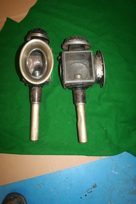 Lot 1009 - Nickel oval-fronted lamps