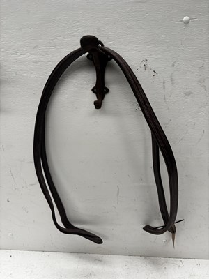 Lot 1044 - Pair of English brown traces, 74". This lot carries VAT.