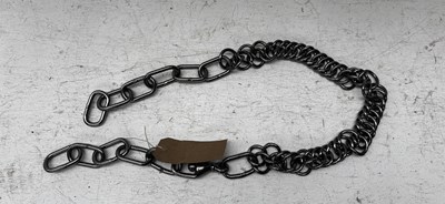 Lot 1123 - Stainless steel back chain. This lot carries VAT.