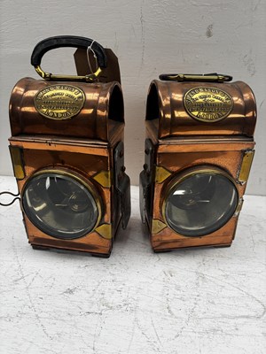 Lot 1227 - Two brass Shand Mason & Co. lanterns