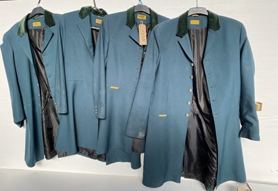Lot 1228 - Four green Livery coats by Hartland with brass buttons