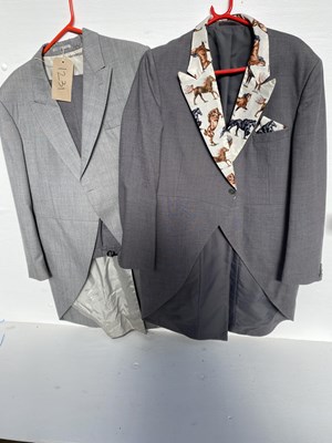 Lot 1231 - Grey Livery suit, 36 waist trousers, together with a grey Livery coat