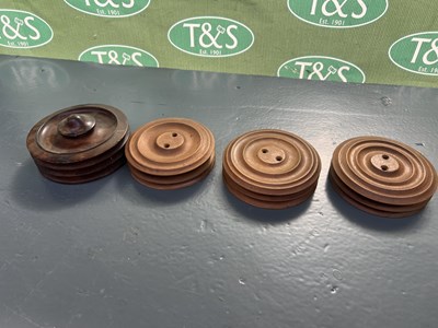 Lot 1234 - Four wooden whip reels