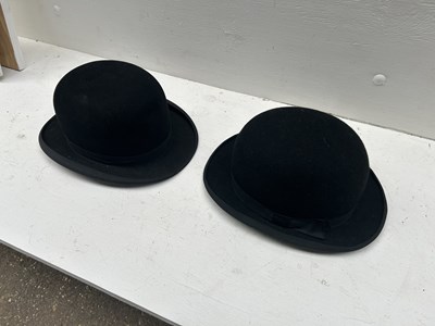 Lot 1269 - Two black bowler hats