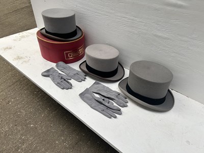 Lot 1275 - Three grey top hats