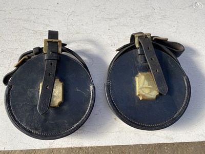 Lot 1305 - Two spare reins in brass-mounted cases by John McDonald