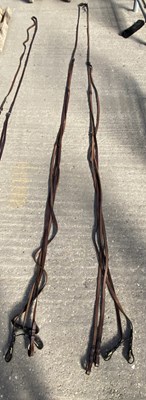 Lot 1306 - Set of brown leather team reins